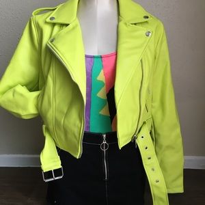 Highlighter leather jacket